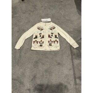 Vintage Bechamel Cardigan Sweater Womens Size Small Angels Bells Christmas